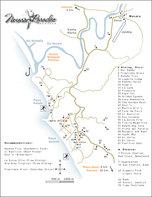 Nosara Map